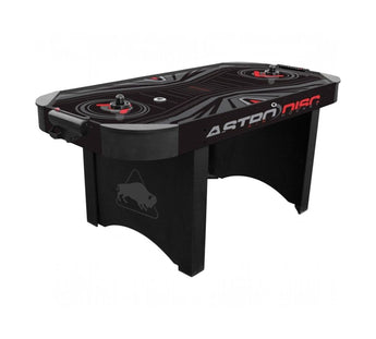 Euroclas & Co. d.o.o. Buffalo Astrodisc 6 ft air hockey table with black space-themed design and red accents.