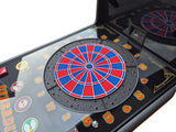 Euroclas & Co. d.o.o. Cyberdine Spider wall-mounted electronic dartboard with red and blue segments and LED lighting.