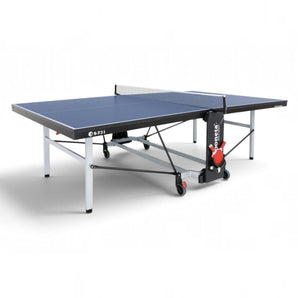 Miza za Namizni Tenis Sponeta S5-73i z modro površino in kolesi za lažje premikanje.