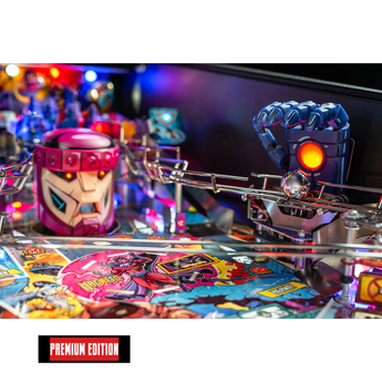 Fliper Stern The Uncanny X-Men pinball machine interior with vibrant colors and characters.