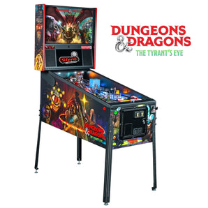 Fliper Stern Dungeons & Dragons: The Tyrant's Eye pinball machine with vibrant artwork and gameplay features.