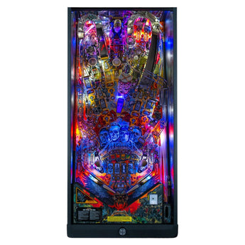 Fliper Stern Metallica Remastered pinball machine featuring vibrant colors and intricate design.