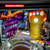 Fliper Stern Avengers: Infinity Quest Premium Edition featuring Thanos' gauntlet and vibrant artwork.