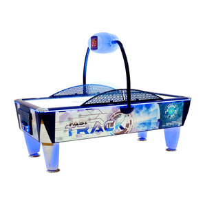 Zračni hokej SAM FAST TRACK 220 EVO 2 z modernim dizajnom in LED osvetlitvijo, primeren za zabaviščne parke in druge javne prostore.