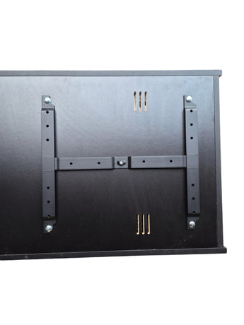 Euroclas & Co. d.o.o. Cyberdine Spider dartboard wall mounting bracket system on the back of a black cabinet