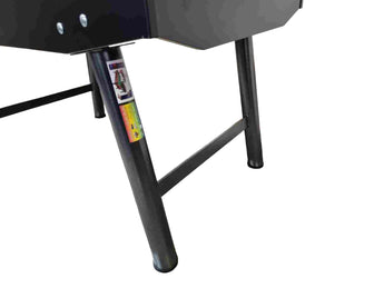 Euroclas & Co. d.o.o. FAS Fun black foosball table with sturdy tubular metal legs and durable wooden cabinet