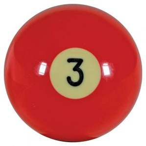 Biljard krogla Rdeča 3 polna